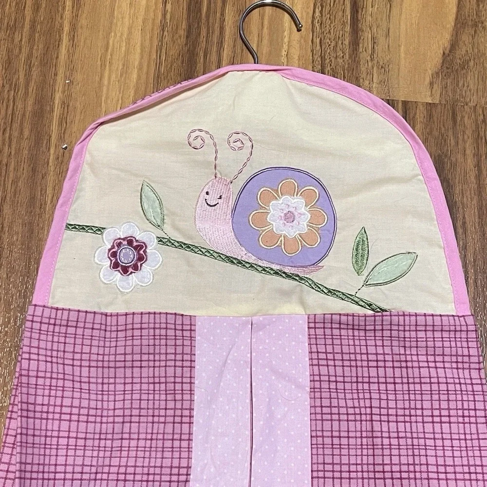 Kids Line‎ Pink Butterfly Snail Cottage Core Nursery Bedding Quilt Diaper Skirt